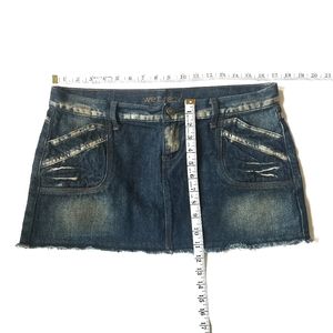 Distressed Denim Mini Skirt